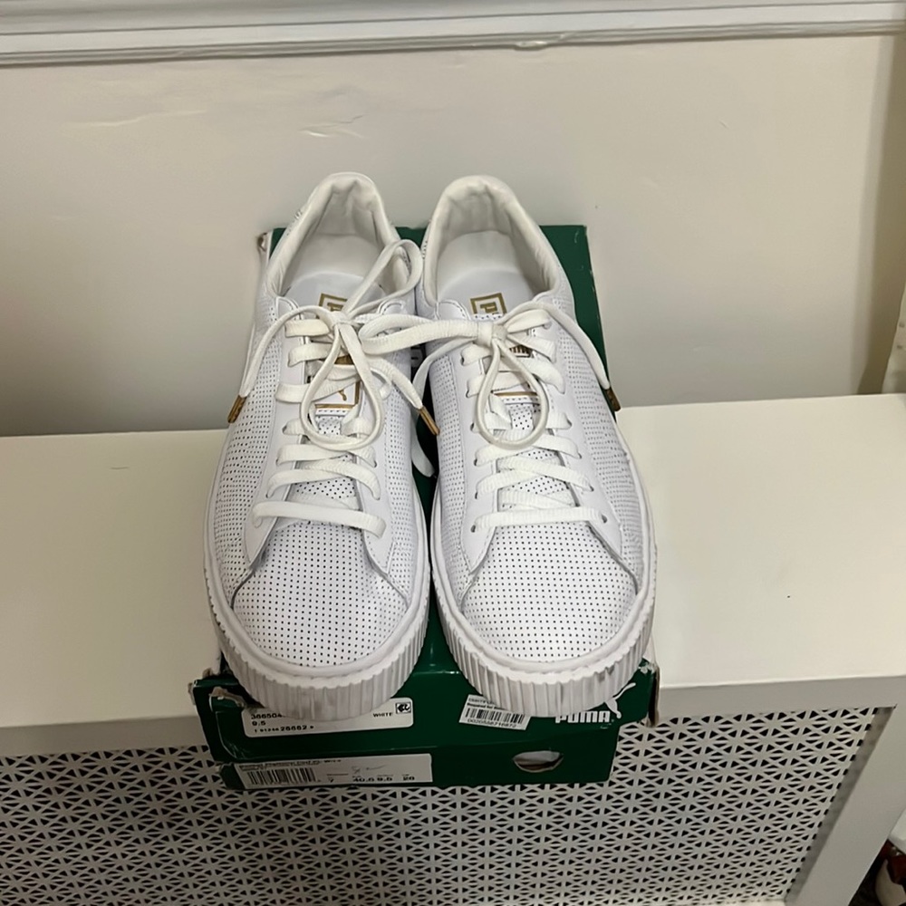 Puma white basket platform sneakers women’s size 9.5